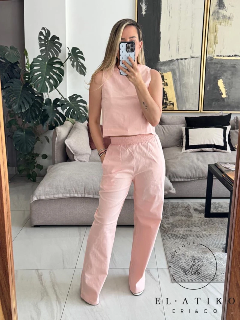 Set rosa blusa y pantalón 