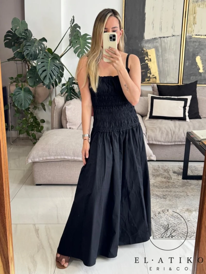 Vestido midi de tirantes 