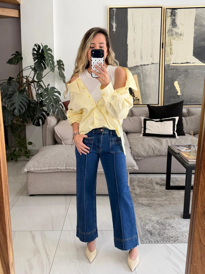 Blusa amarilla off shoulder