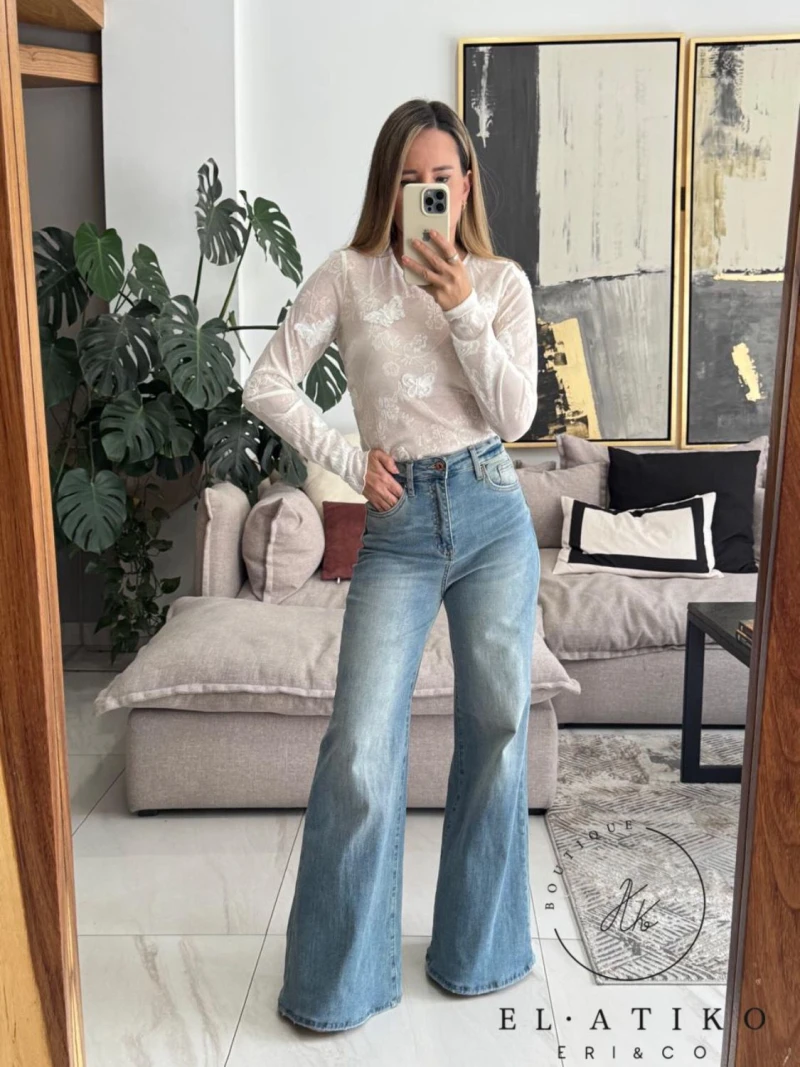 Blusa mesh mariposas