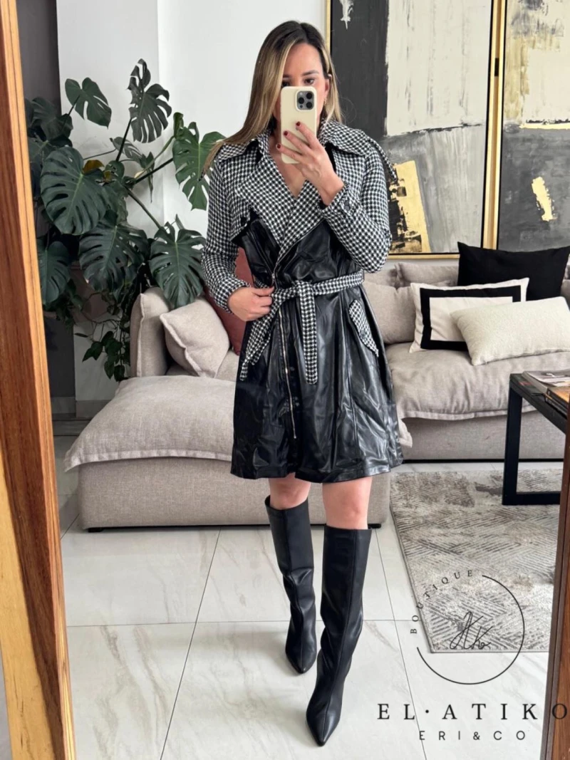 Gabardina vinil y cuadros