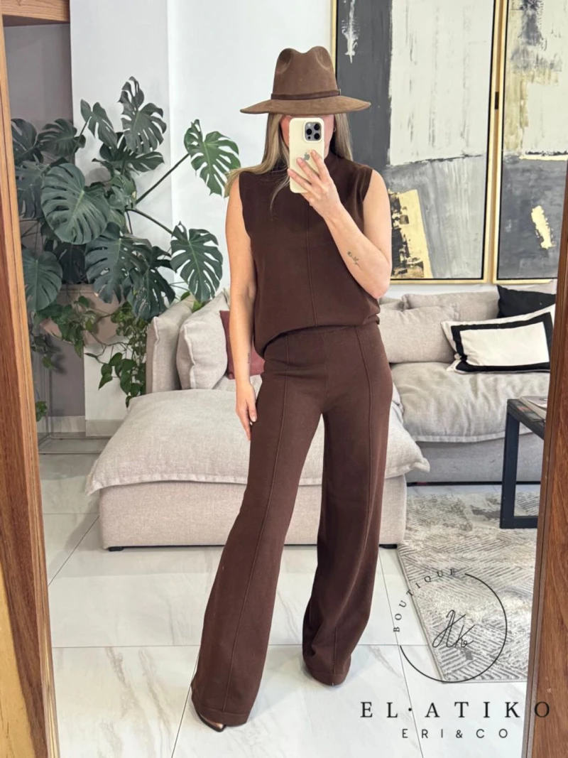 Set de punto chaleco y pantalon