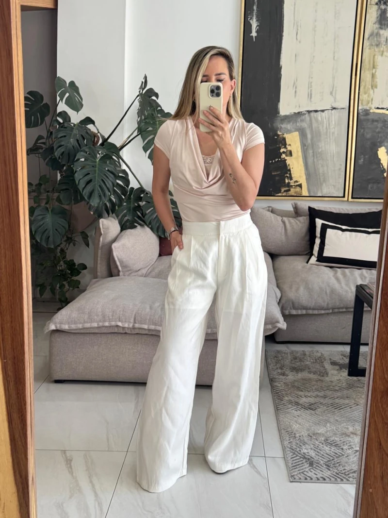 Blusa cuello drapeado 