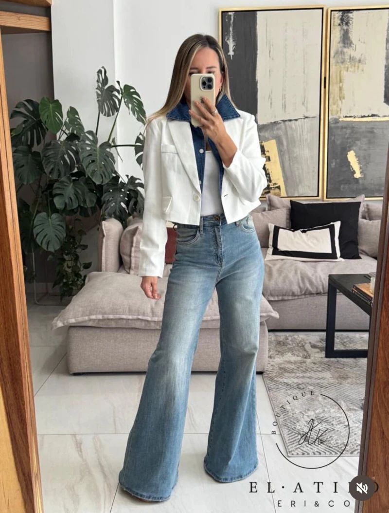 Saco corto con mezclilla