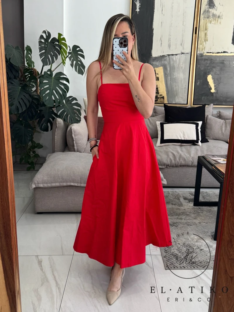 Vestido rojo midi