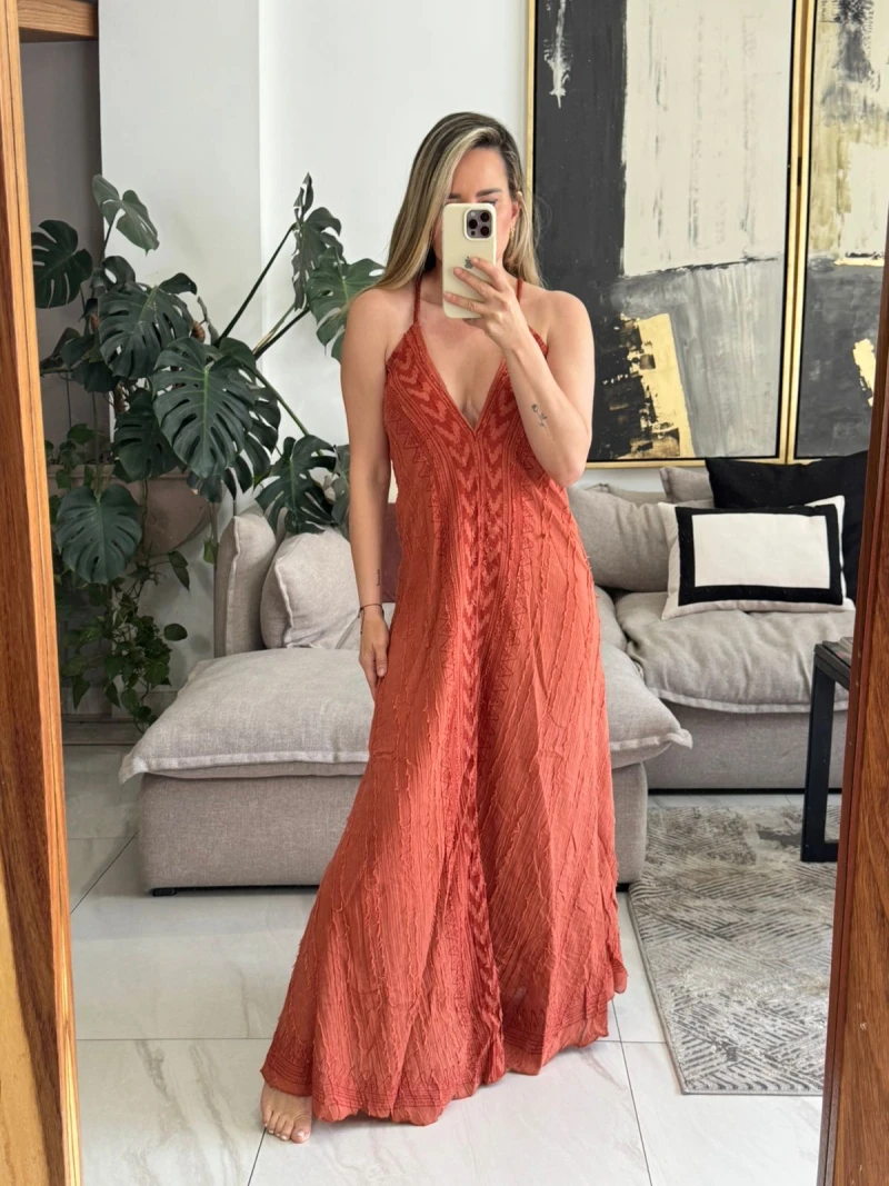 Vestido boho naranja 