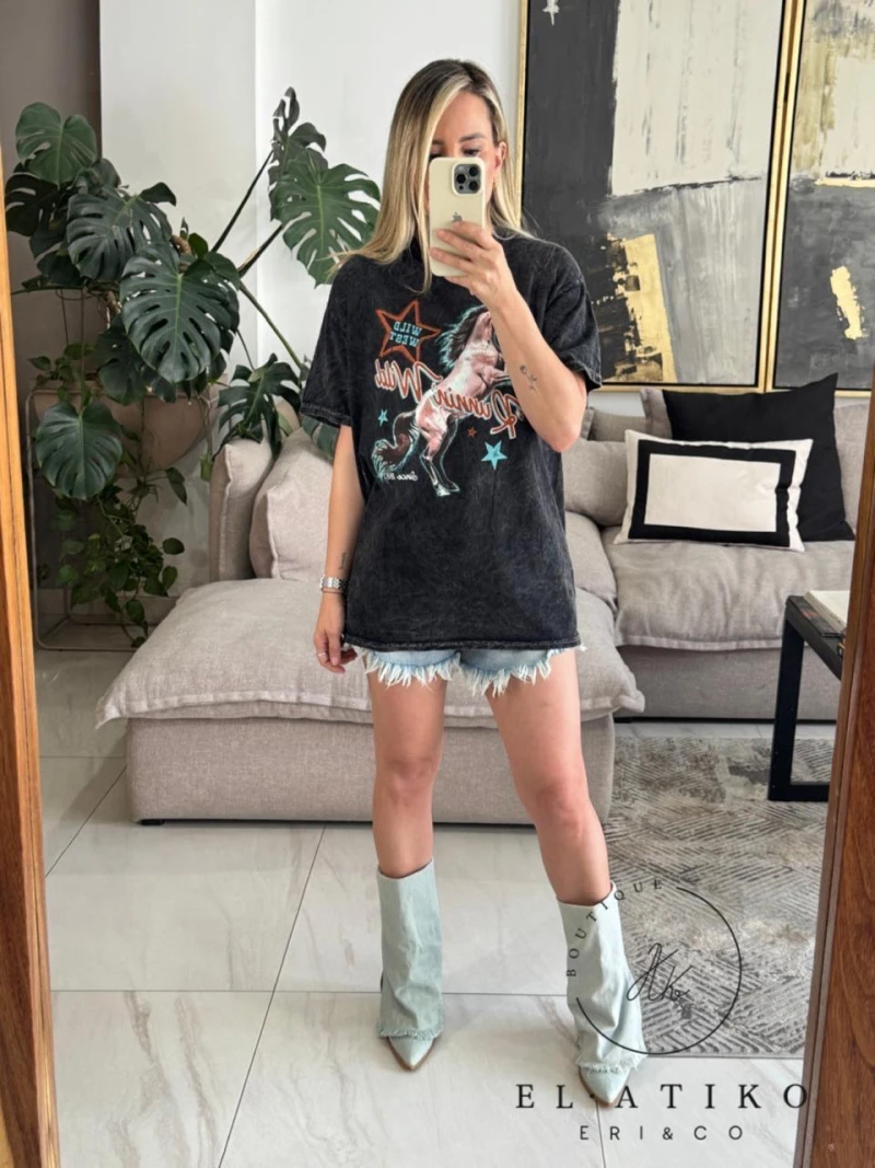 T-shirt estampado caballo