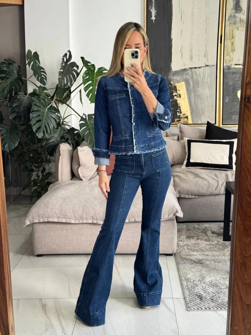 Chaqueta de mezclilla desilachada