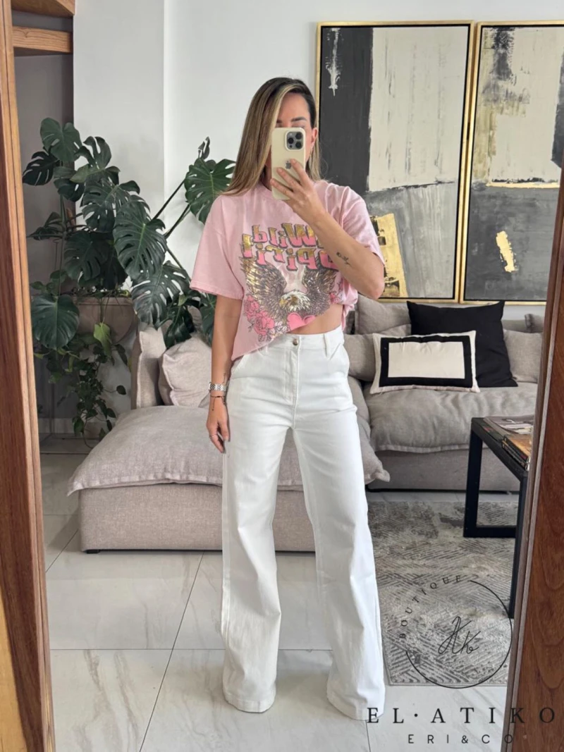 Playera rosa con estampado