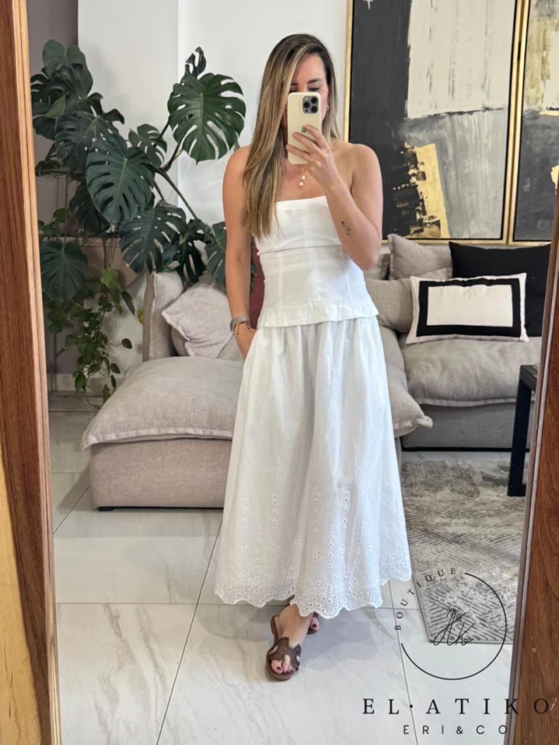 Vestido blanco strapless