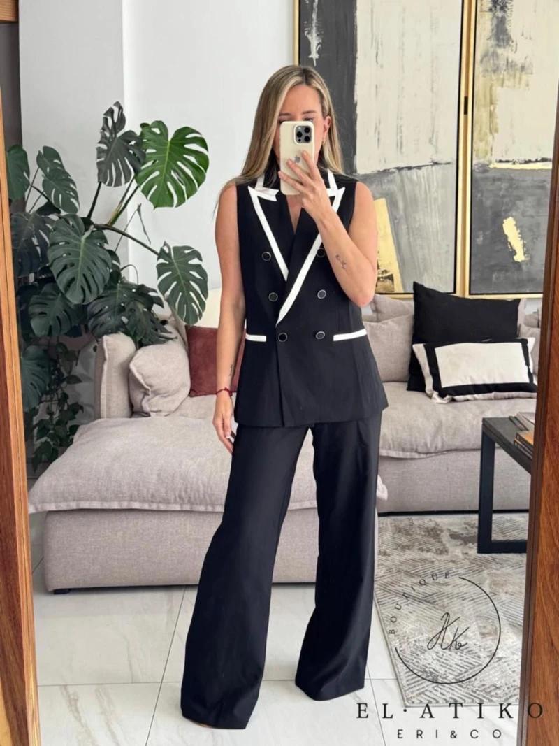 Set chaleco filos blanco