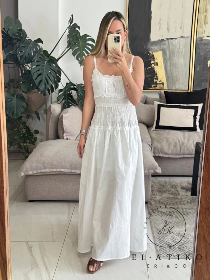 Vestido midi de tirantes 