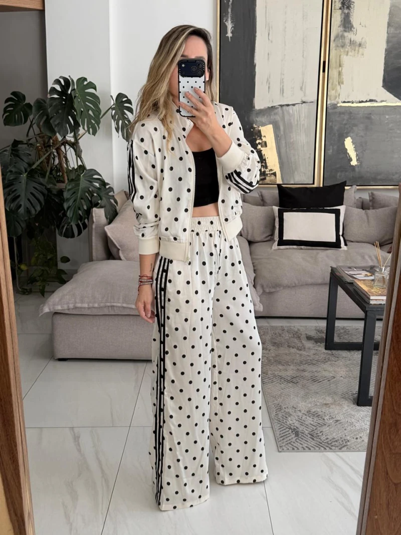 Set Lunares chamarra y pantalon