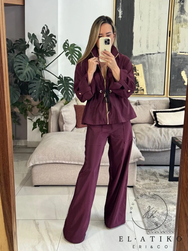 Set tinto pantalon y chamarra con jareta