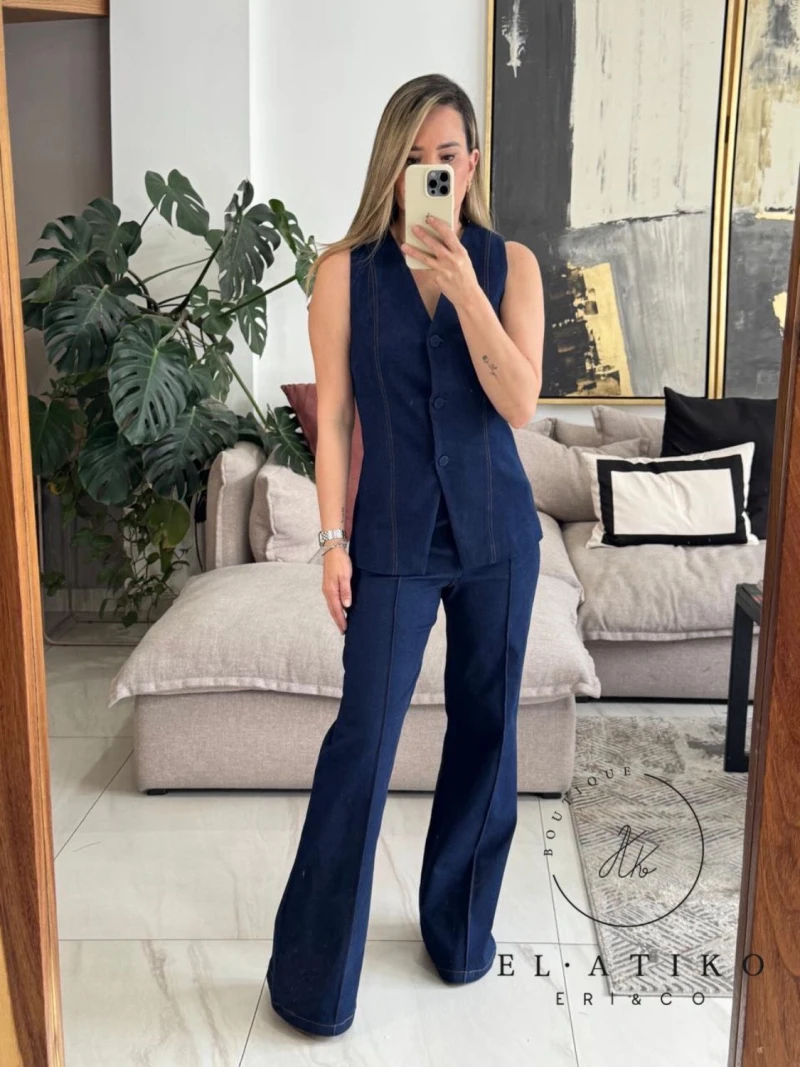 Set mezclilla chaleco y pantalón 