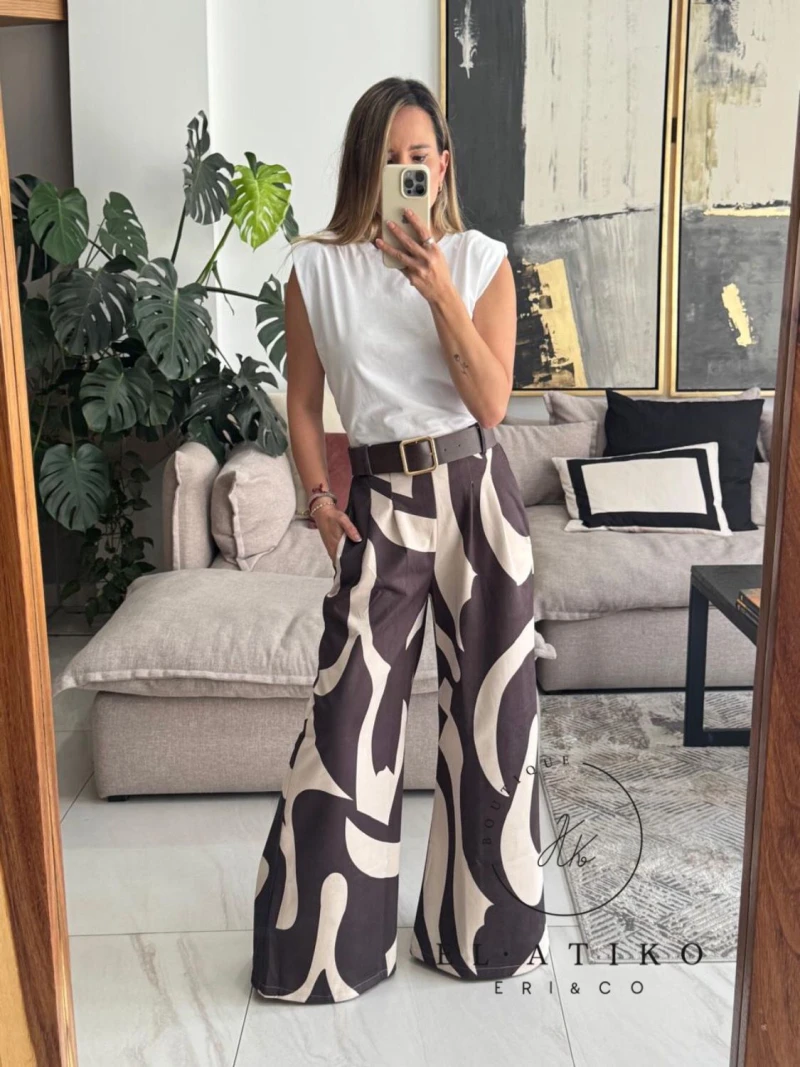 Pantalon gamuza estampado