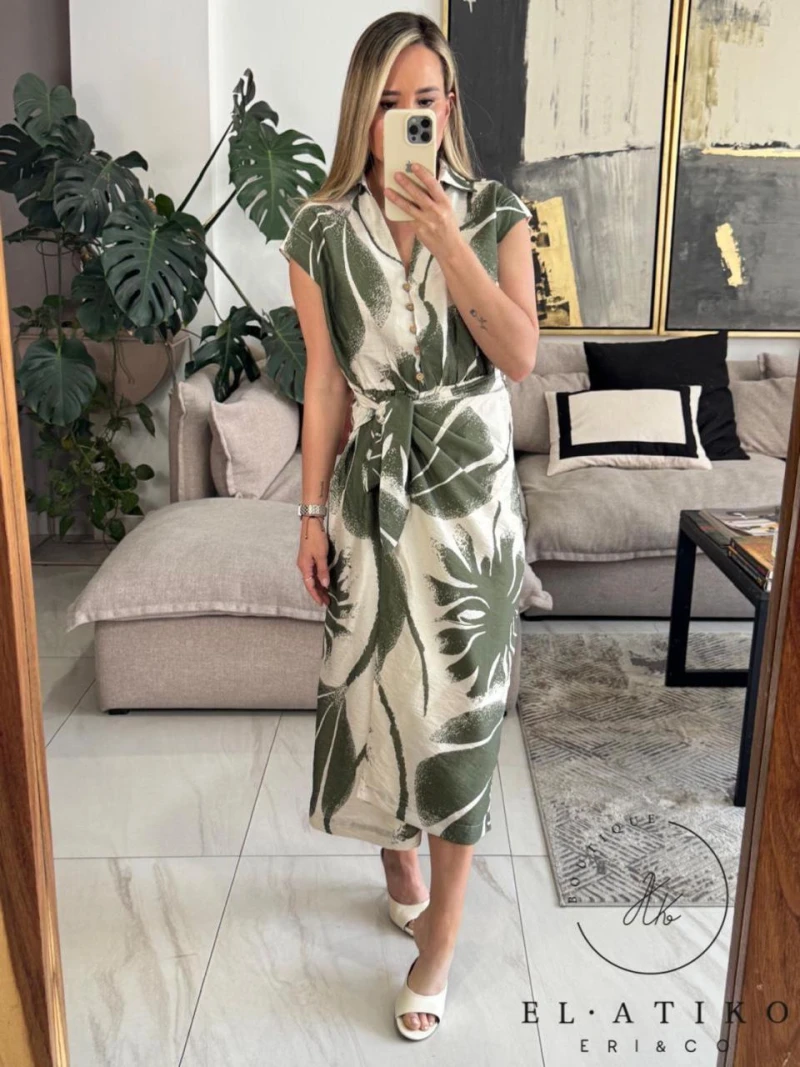 Vestido hojas verdes