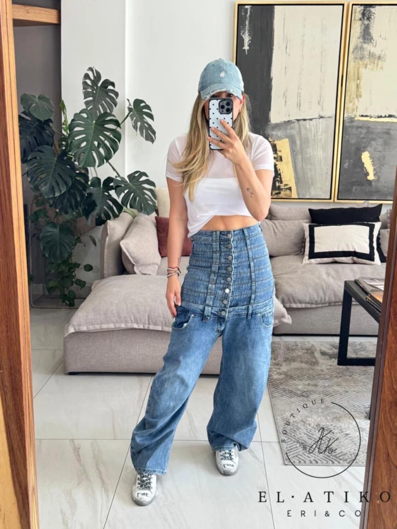 Jeans tiro alto 