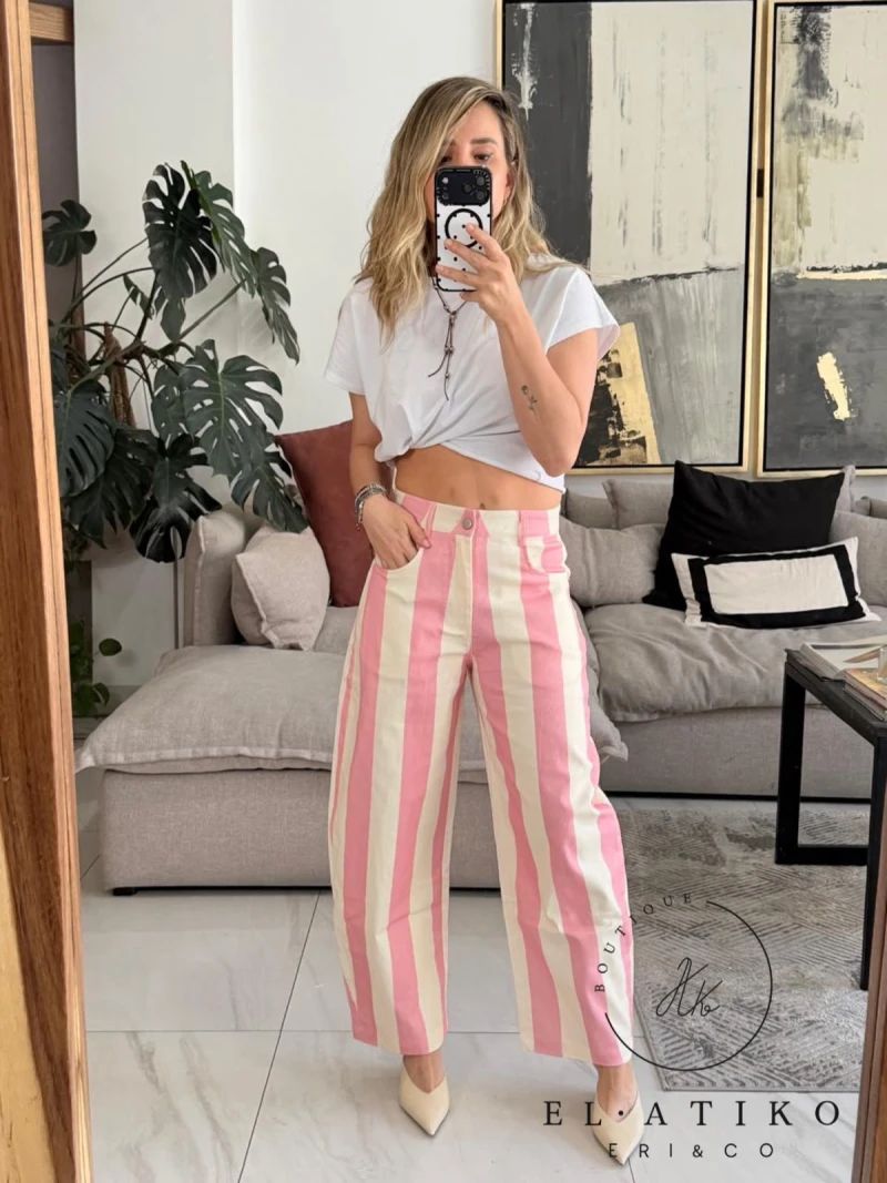 Jeans barrel rayas